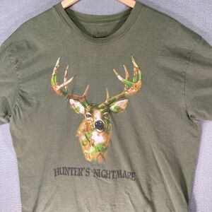 Lifestyle Classics Men's XL Green Deer Hunter's Nightmare Graphic T Shirt